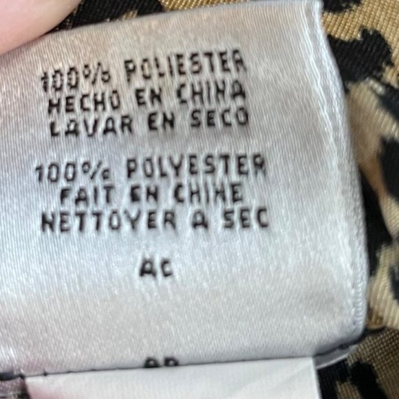 Kasper Separates Button Front Shirt Women Medium Black Brown Leopard Print Silky - Picture 8 of 9